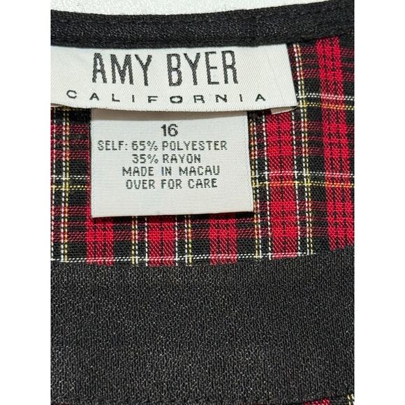 Amy Byer California Dress Red Black & Plaid with Black Trim Girls Size 16 (09) - Picture 2 of 9
